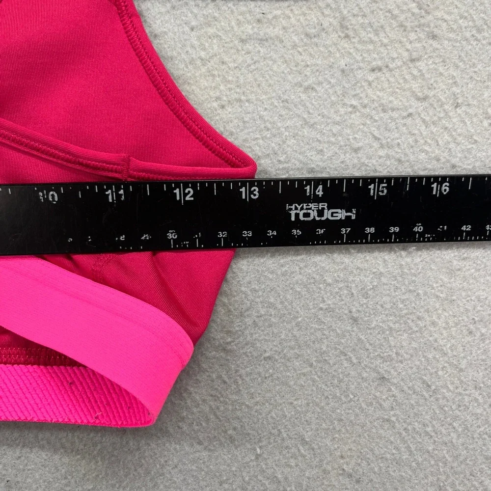 Nike Racerback Sports Bra Medium Pink Lime Green Support Retro Pro Dri-FIT